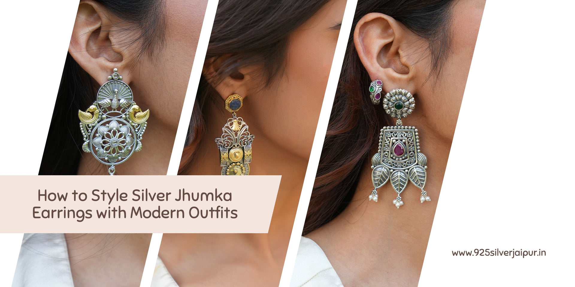 How to Style Silver Jhumka Earrings with Modern Outfits