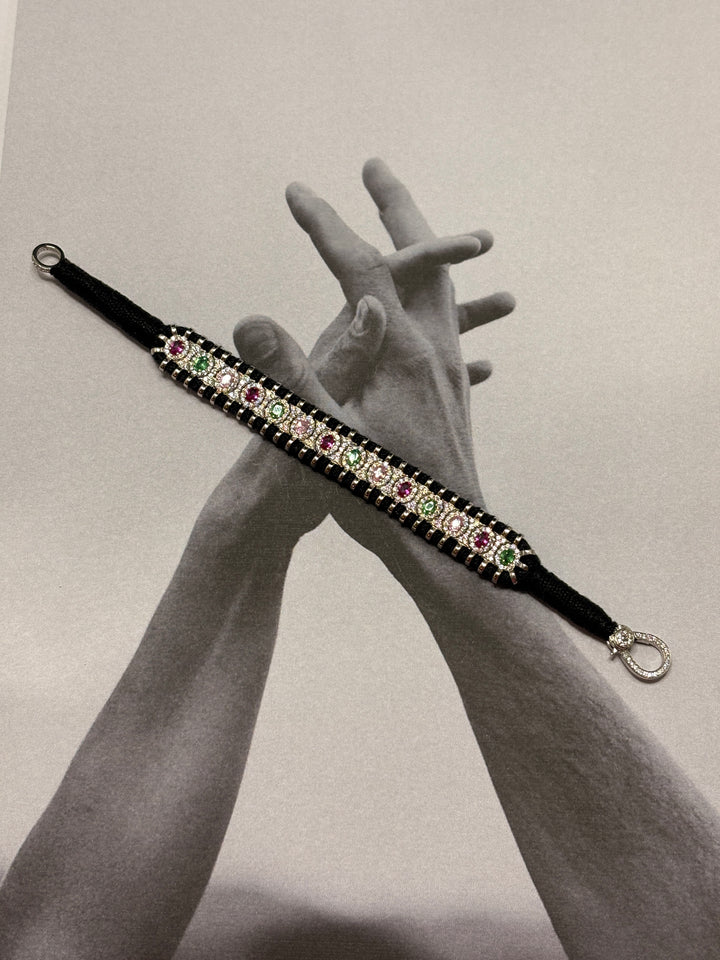 silver Multi-colour thread bracelet