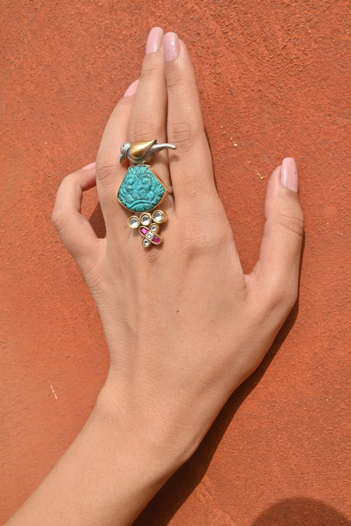 Silver Fusion Bird Ring