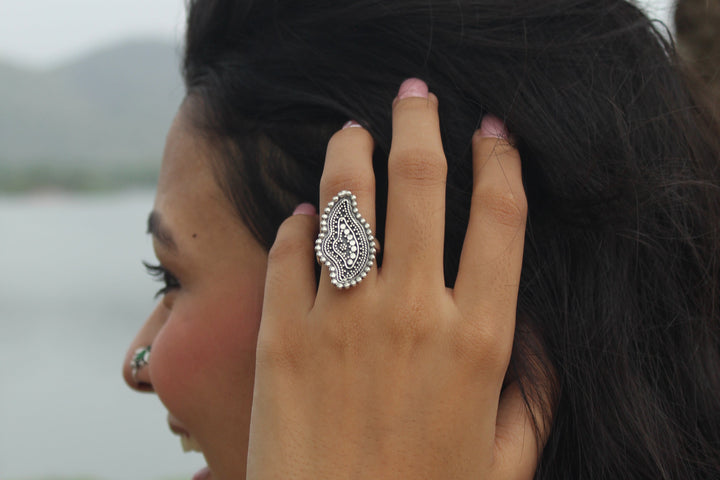 silver ambika ring
