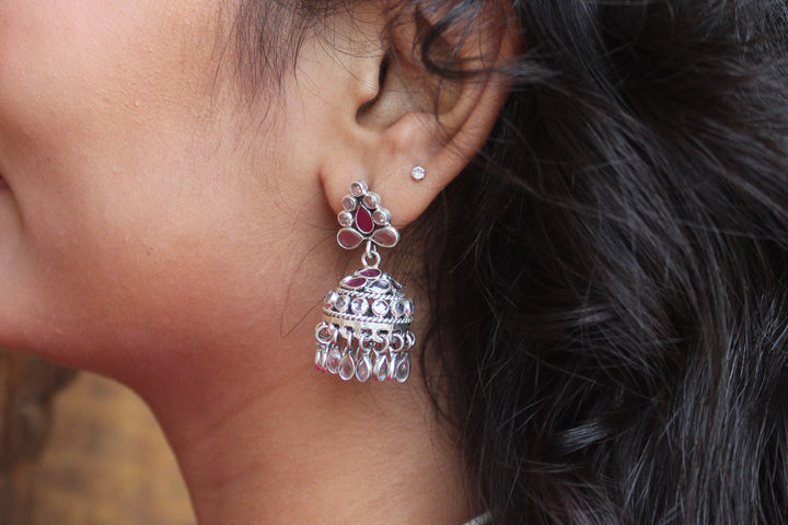 Silver Pink Pastel Earrings