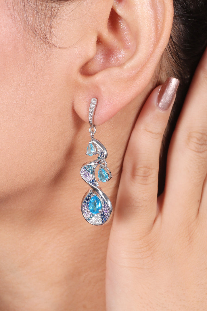 Silver Contemporary Drop Earrings