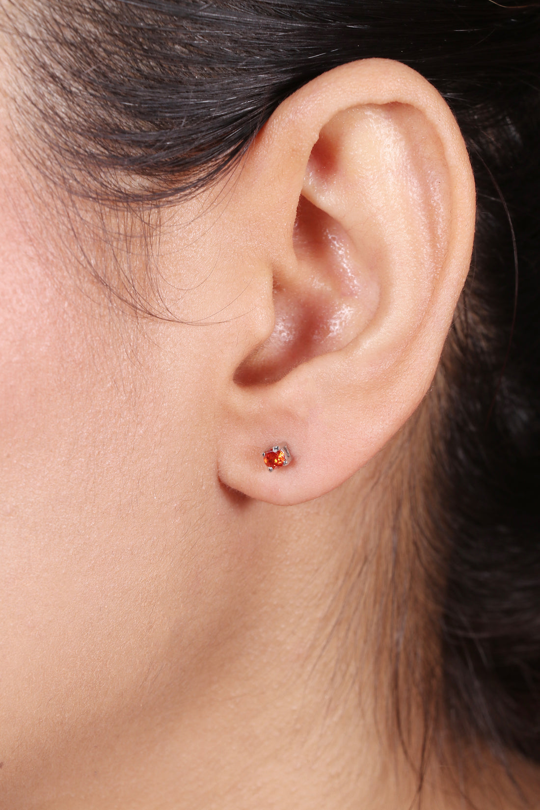 Silver Tiny Orange Studs