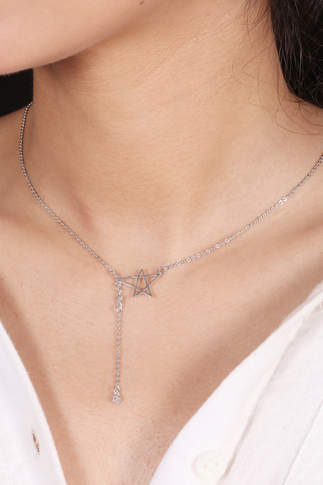 Silver Star Design Necklace