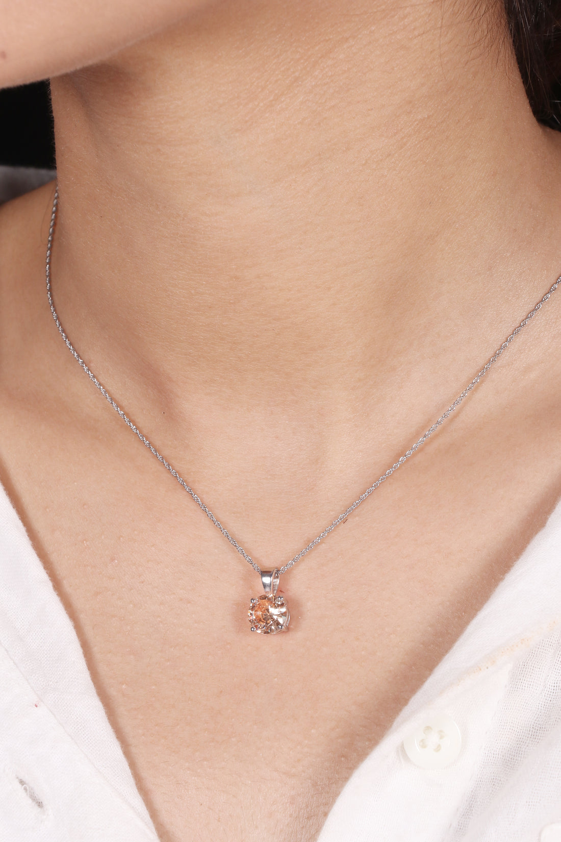 Silver Yellow Sapphire Pendant