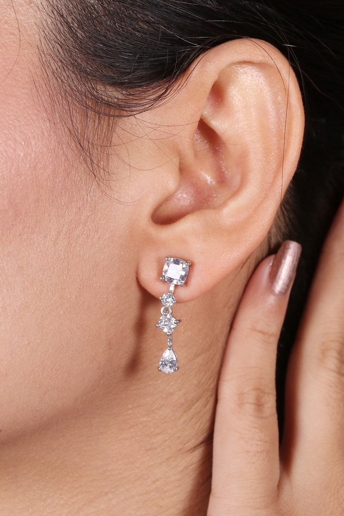 Silver Minimalist Designer Necklace Set