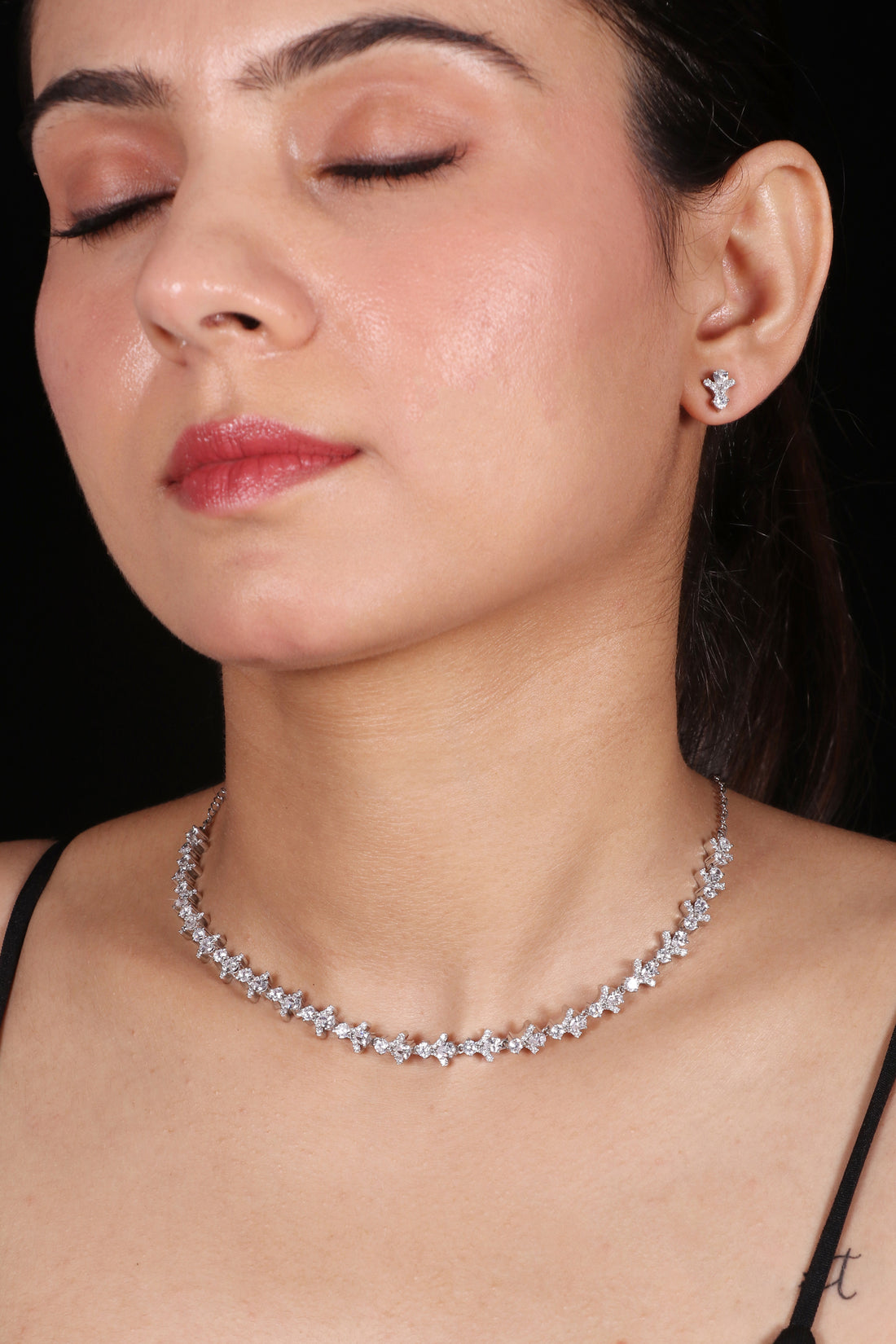 Silver Leaf Garden Necklace Set