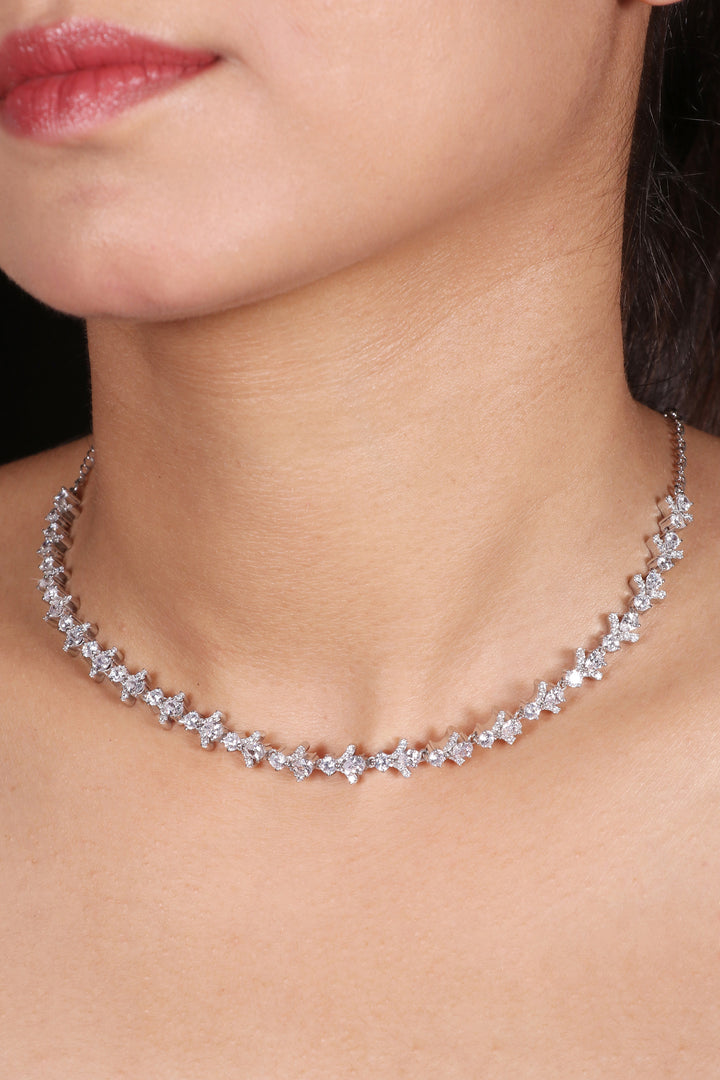 Silver Leaf Garden Necklace Set