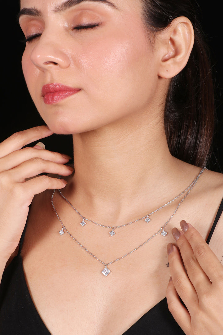 Silver Double Layered Necklace