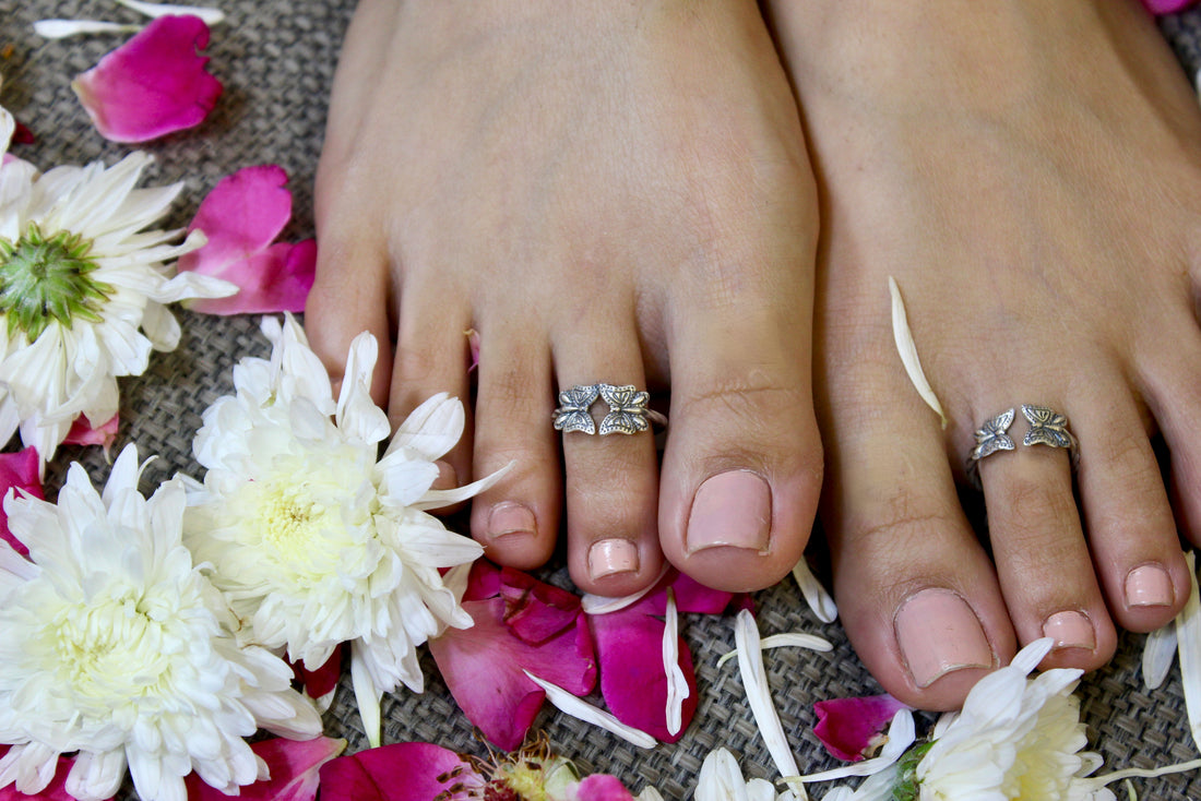 925 Silver Butterfly Toe Ring