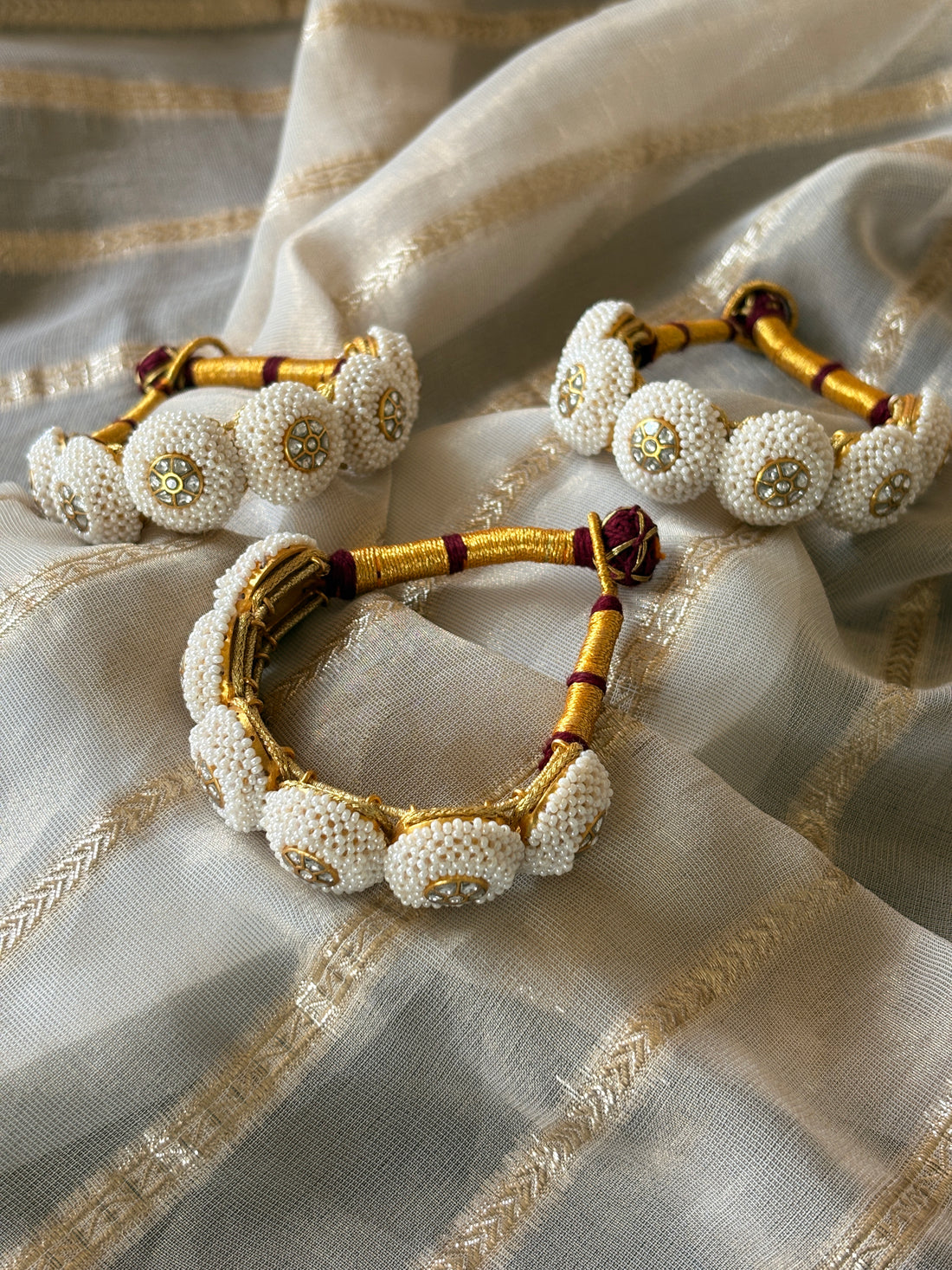 Silver Gajra Pauchi Single Kada