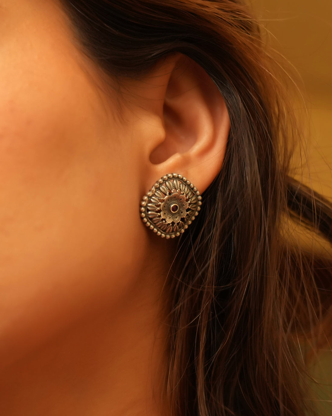 Timeless Minimalist Oxidised Silver Studs