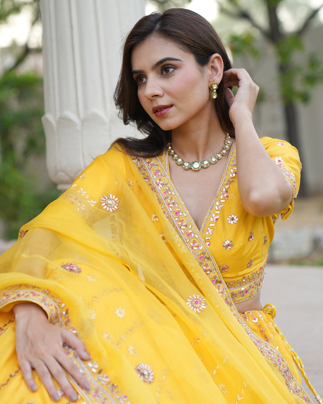 Polki Silver Necklace