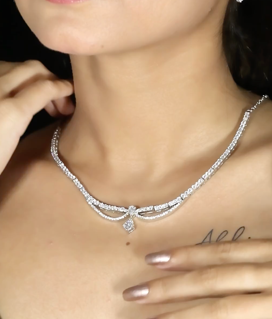 Silver Princess Necklace set