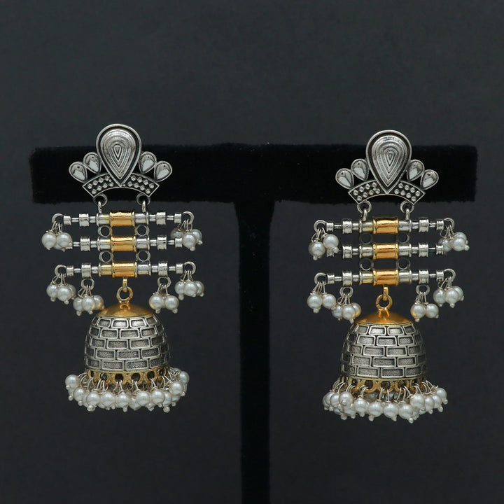 Silver Dual Tone Antique Jhoomka