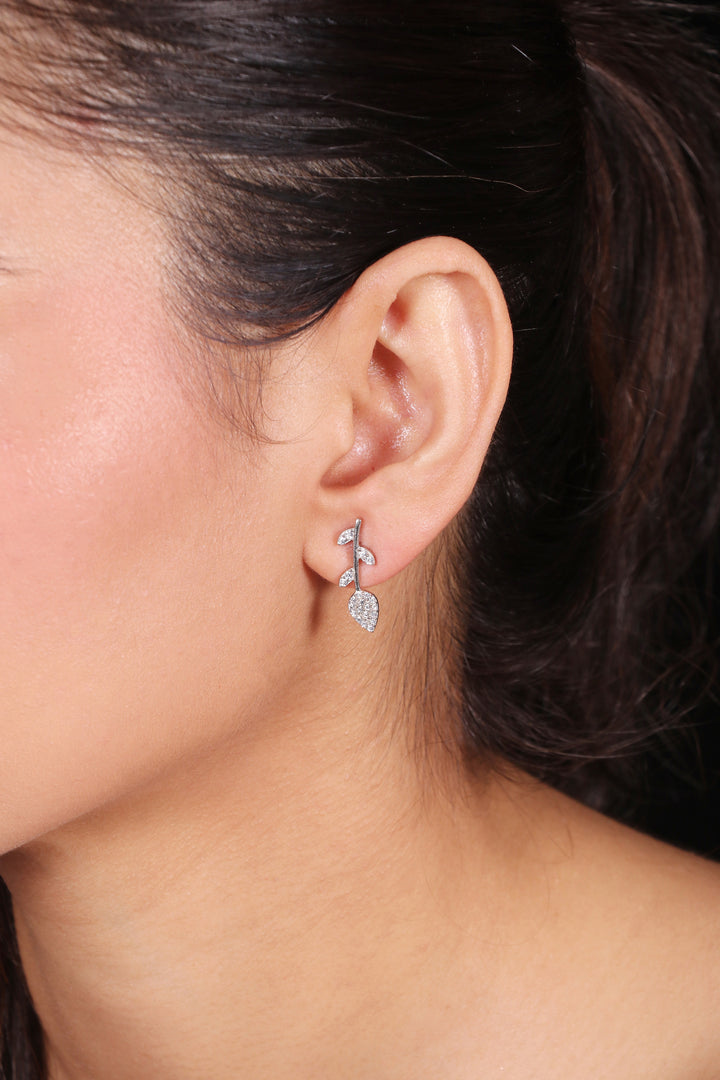 Silver Daily Wear Leaf Earrings