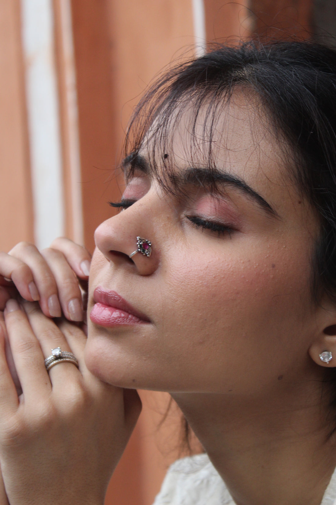 silver umbrella nosepin