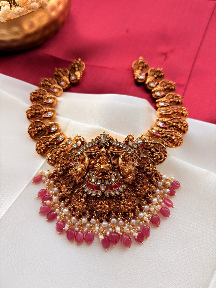 Silver South Indian Lakshmi Nakashi Necklace