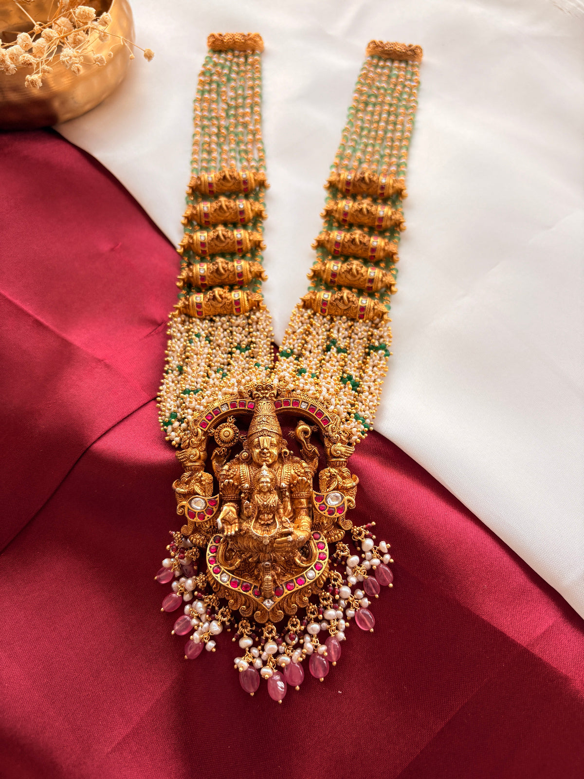 Temple Nakashi Long Haar – Double Layer Laskshmi Devi Necklace