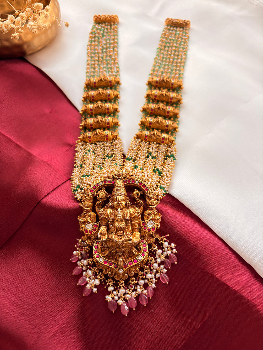 Temple Nakashi Long Haar – Double Layer Laskshmi Devi Necklace