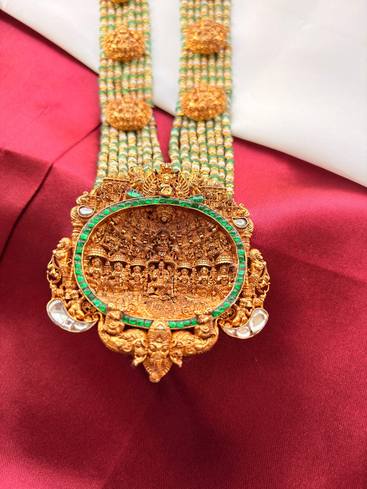 Silver Temple Ashtalakshmi Nakashi Necklace