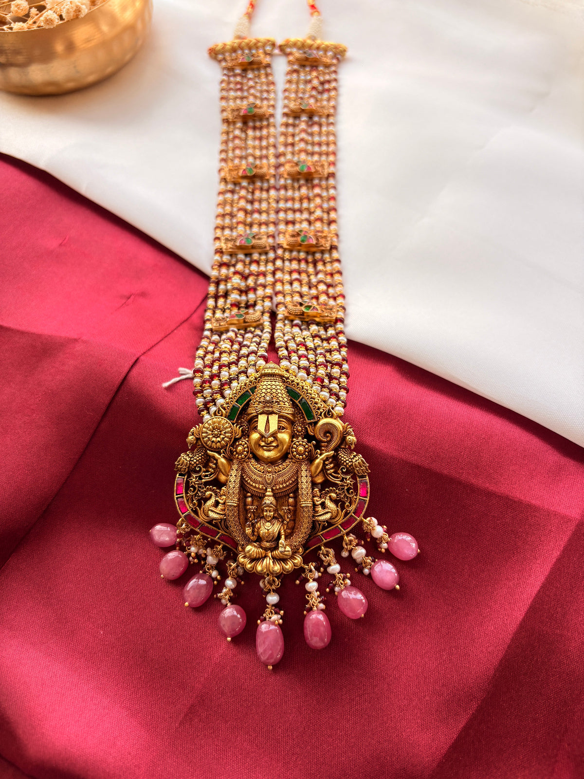 Silver Temple Venkateswara Nakashi Necklace