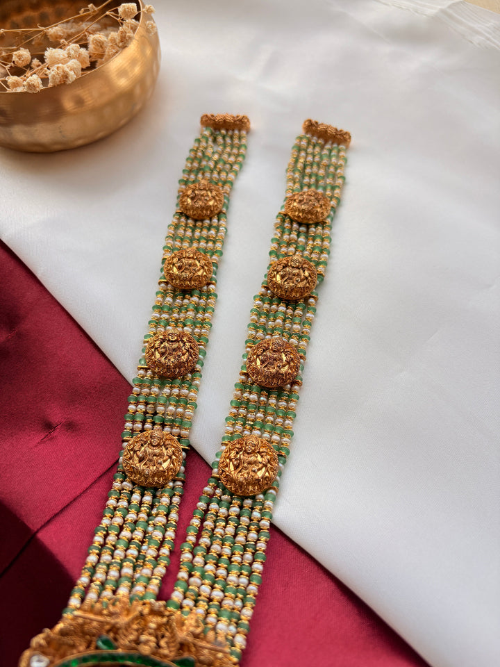 Silver Temple Ashtalakshmi Nakashi Necklace