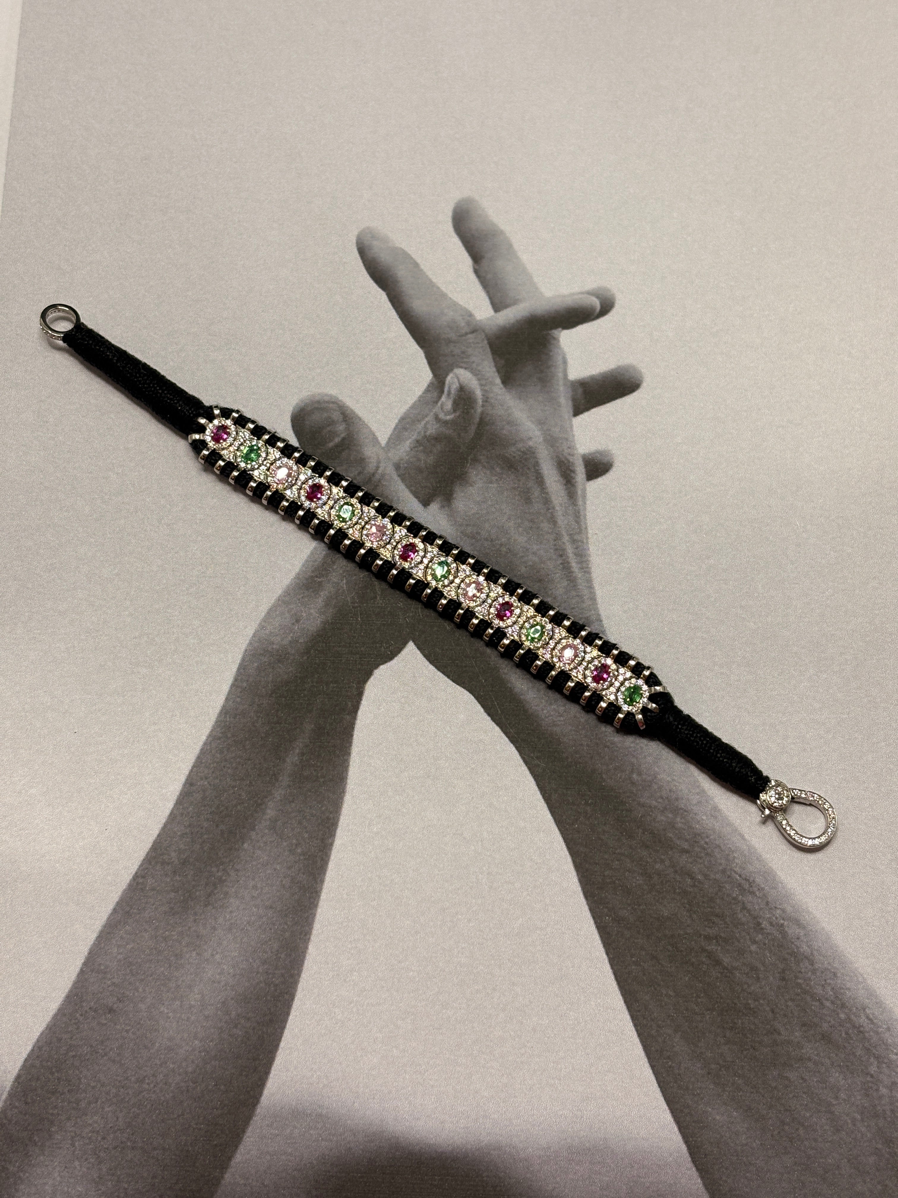 silver Multi-colour thread bracelet
