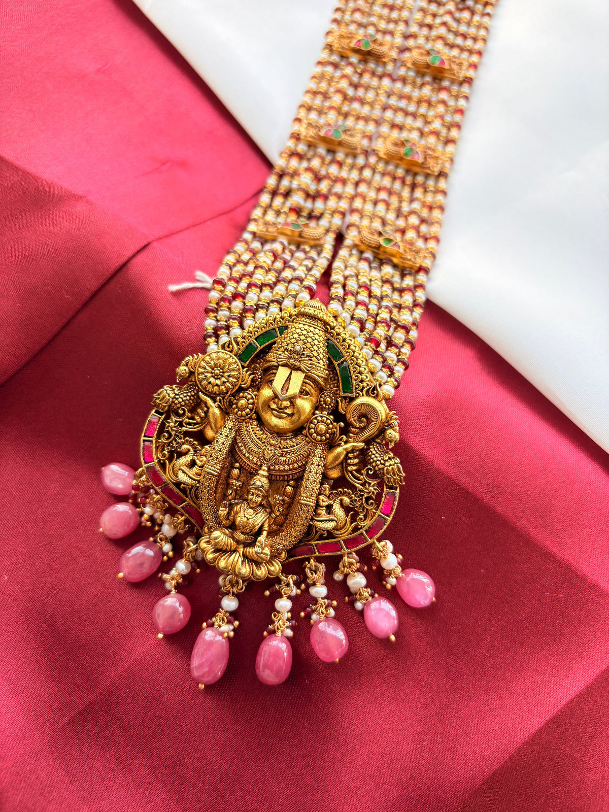 Silver Temple Venkateswara Nakashi Necklace
