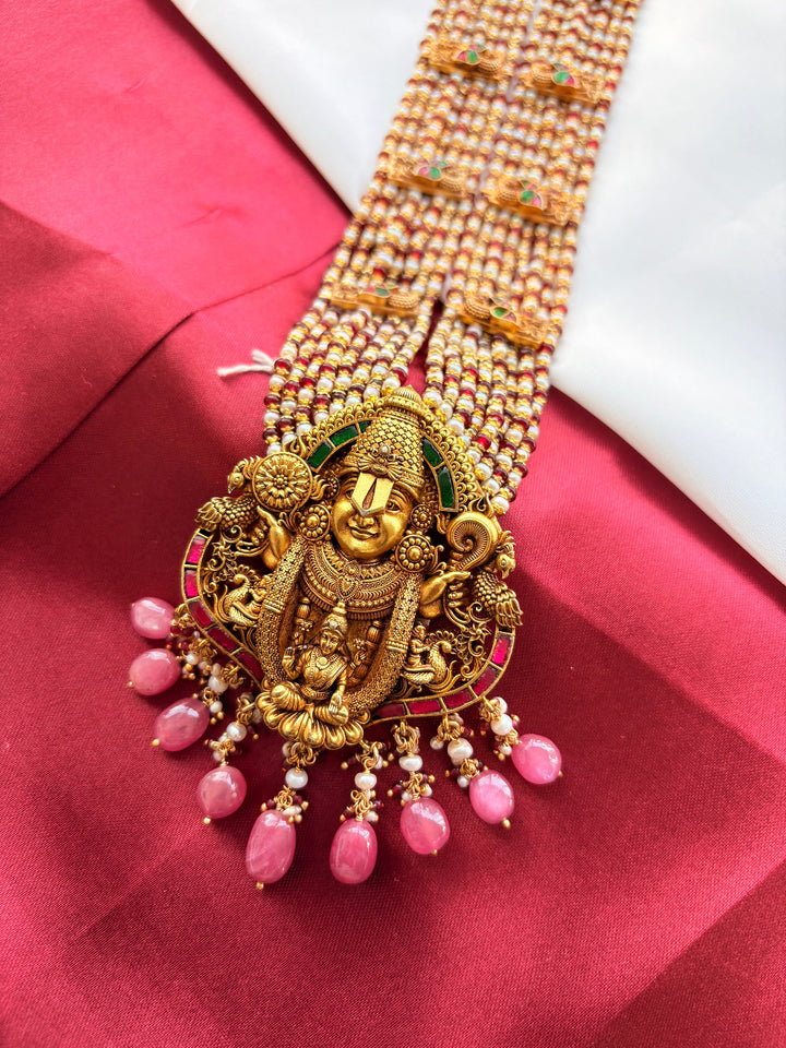 Silver Temple Venkateswara Nakashi Necklace