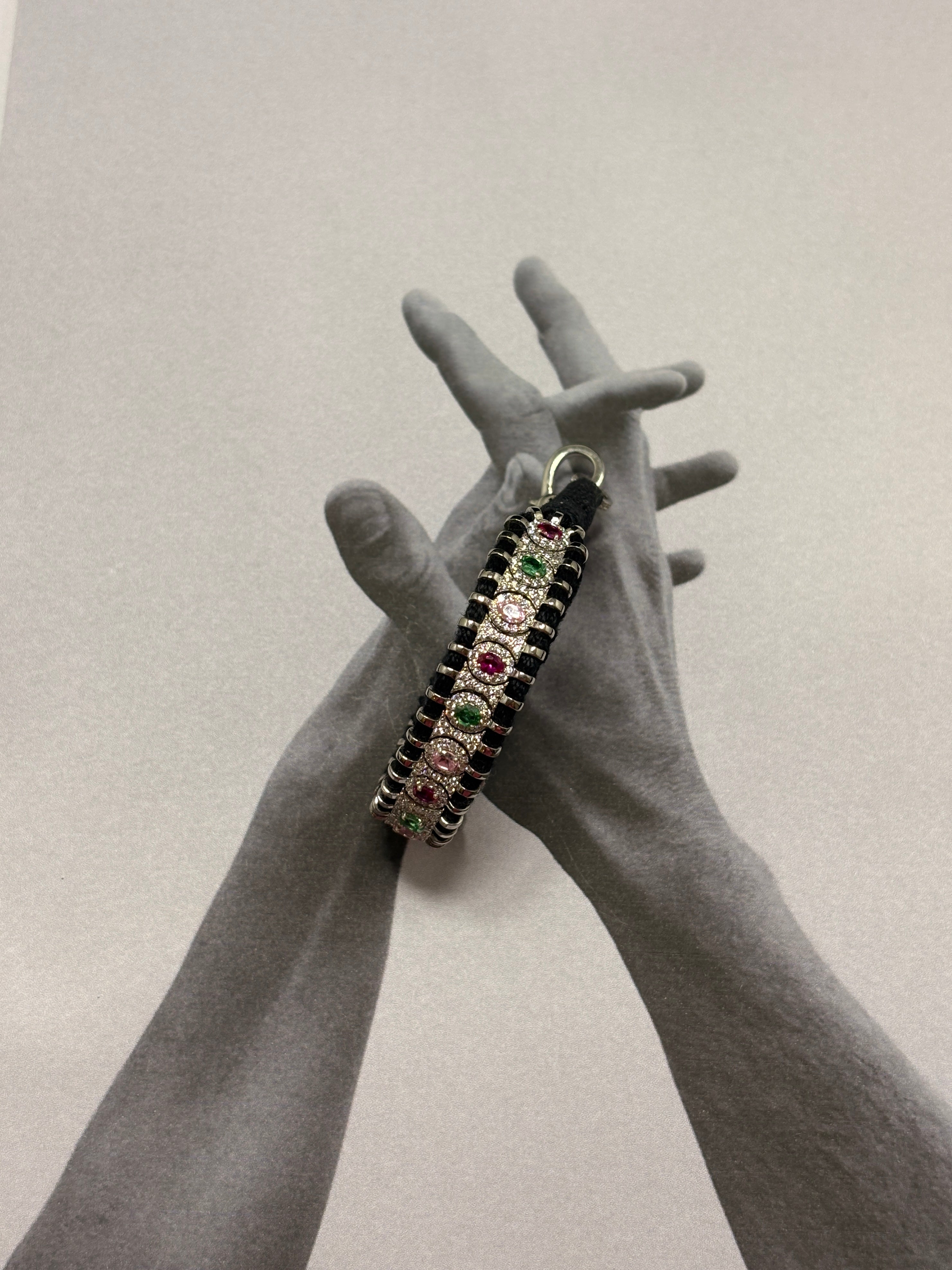 silver Multi-colour thread bracelet