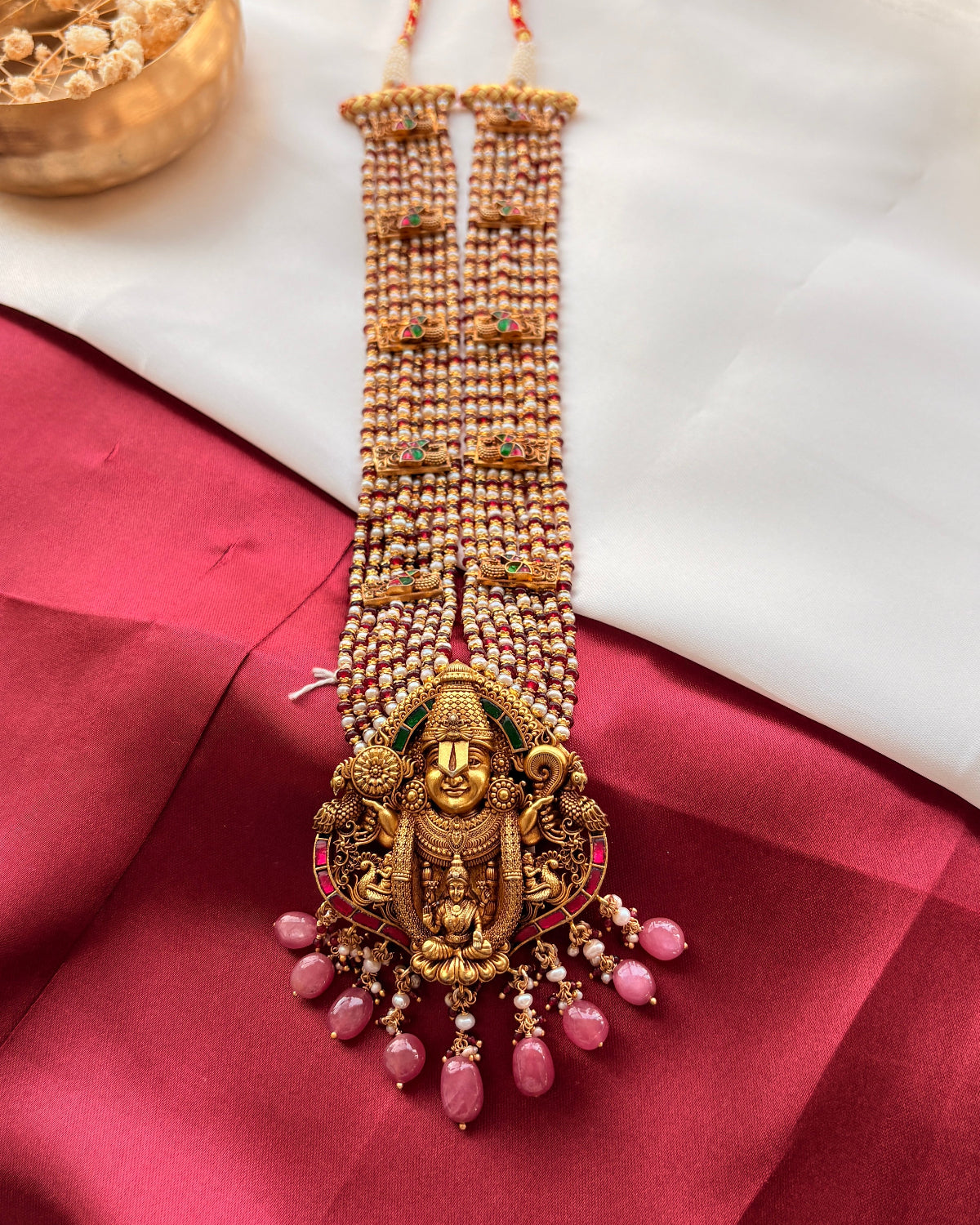 Silver Temple Venkateswara Nakashi Necklace
