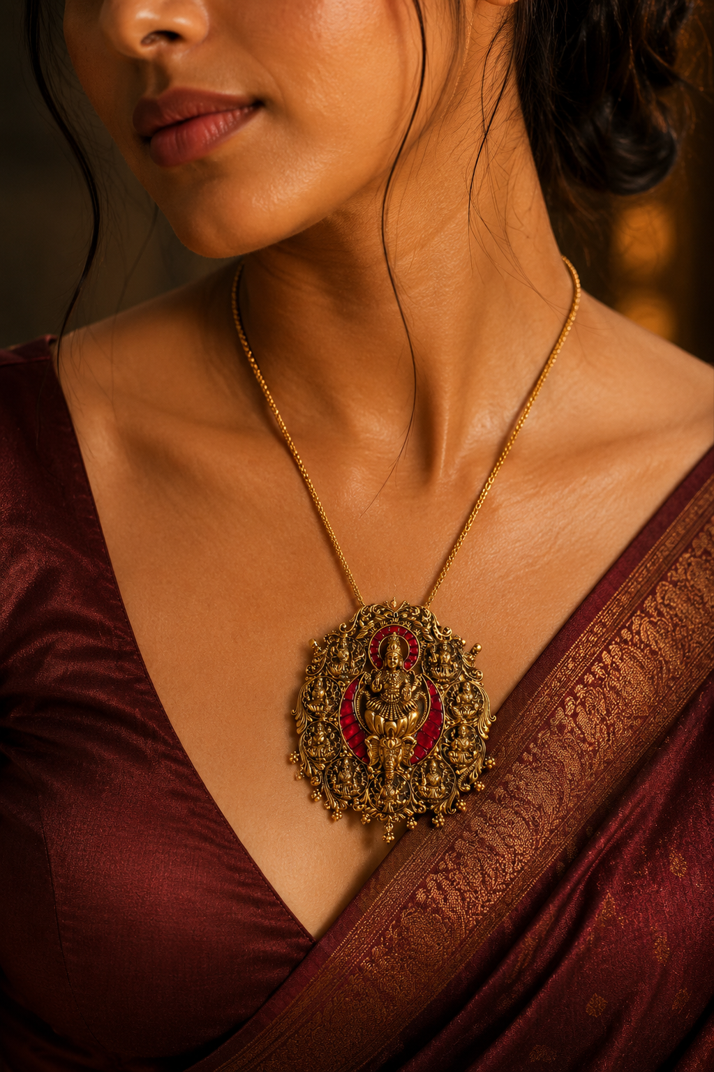 Beautiful Lakshmi Nagas Pendant – Radiant Grace in Silver from 925 silver jaipur 