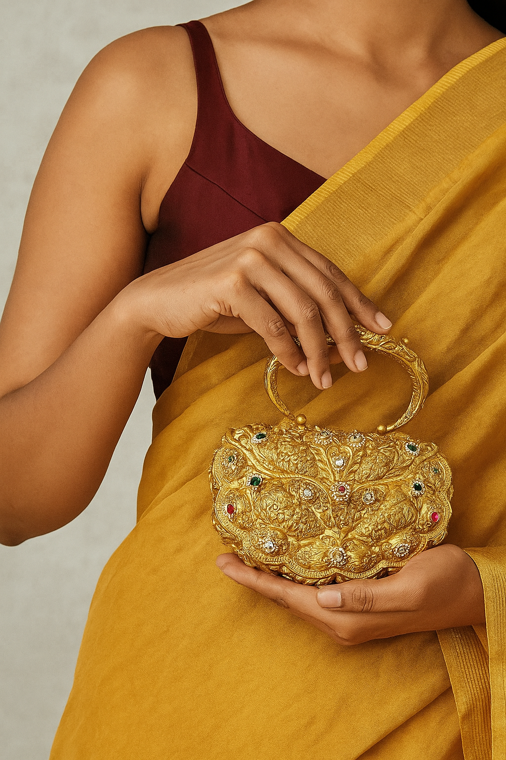 SILVER HERITAGE SILVER GOLD-PLATED PURSE