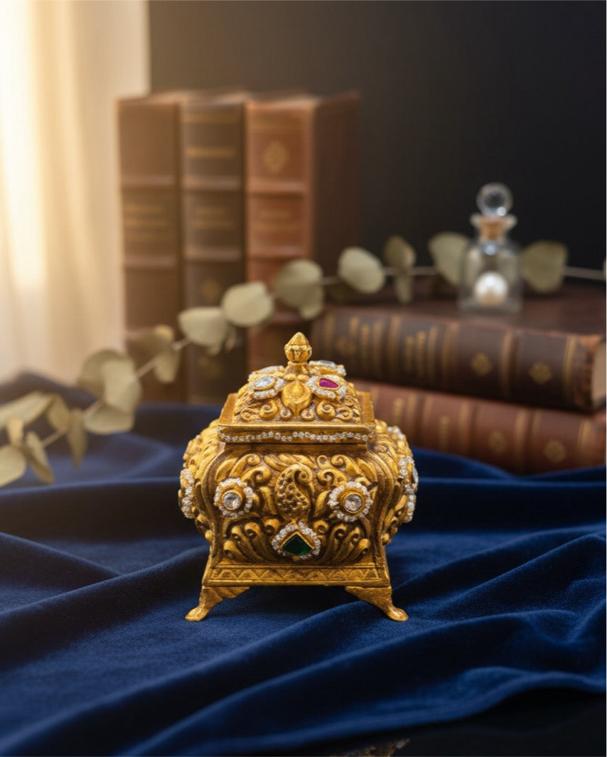 Vintage Silver Gold-Plated Box