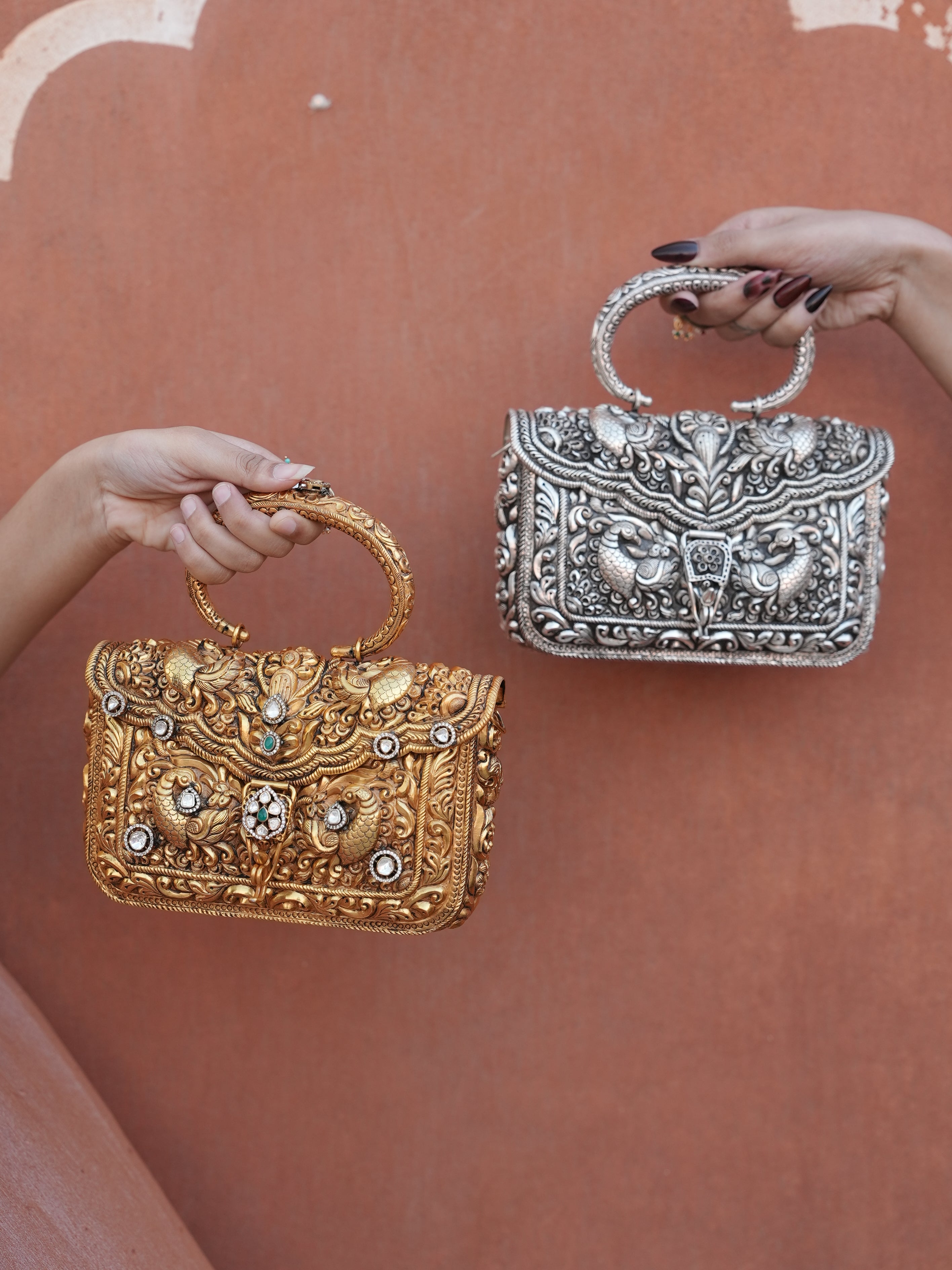Silver Oxidised Heritage Purse