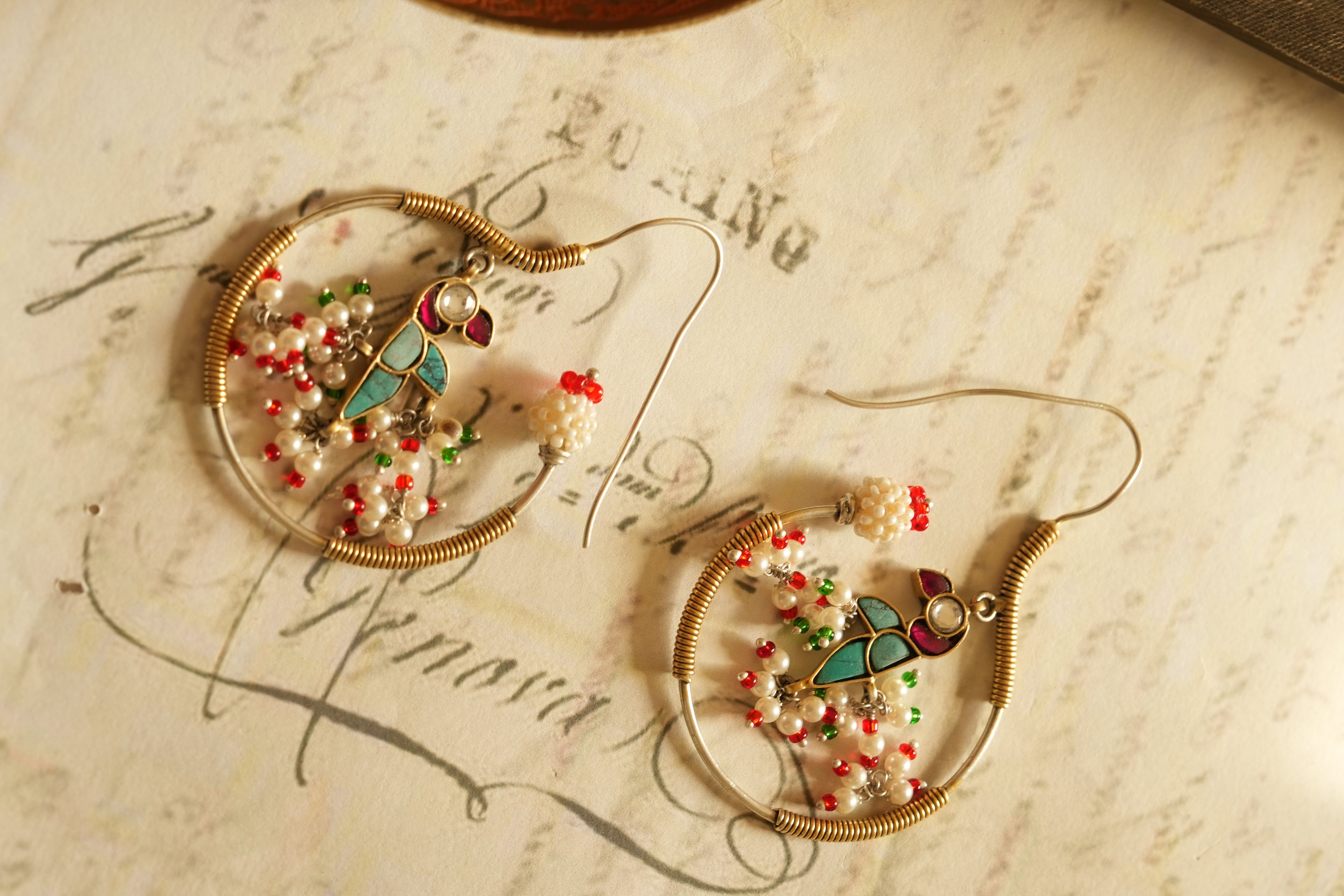 Temple-Inspired Oxidised Silver Earrings