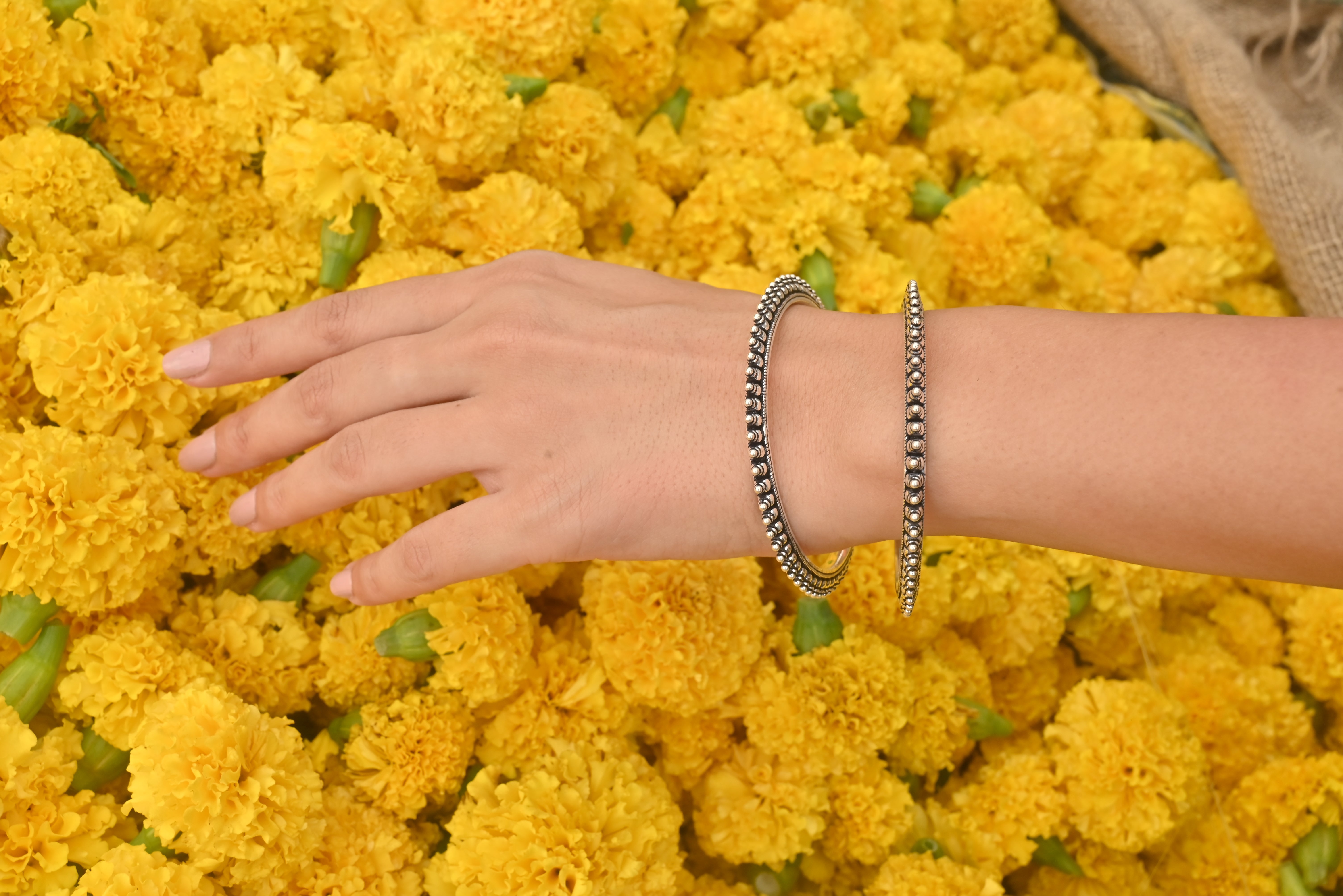 Silver MariGold Bangle