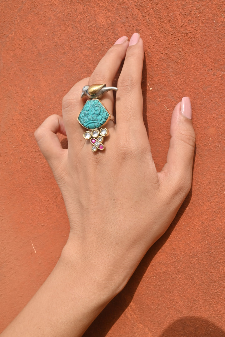 Silver Fusion Bird Ring