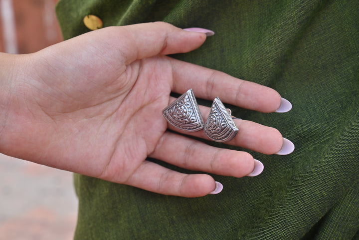 Silver Trikon Studs
