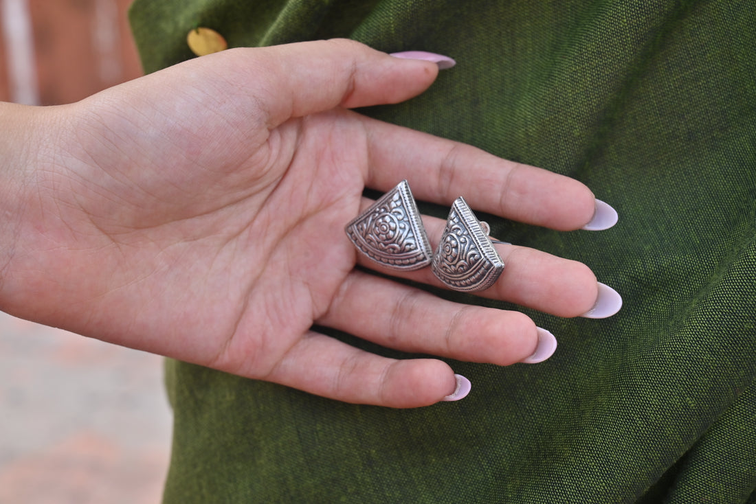 Silver Trikon Studs