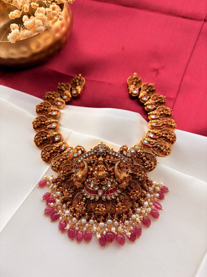 Silver South Indian Lakshmi Nakashi Necklace