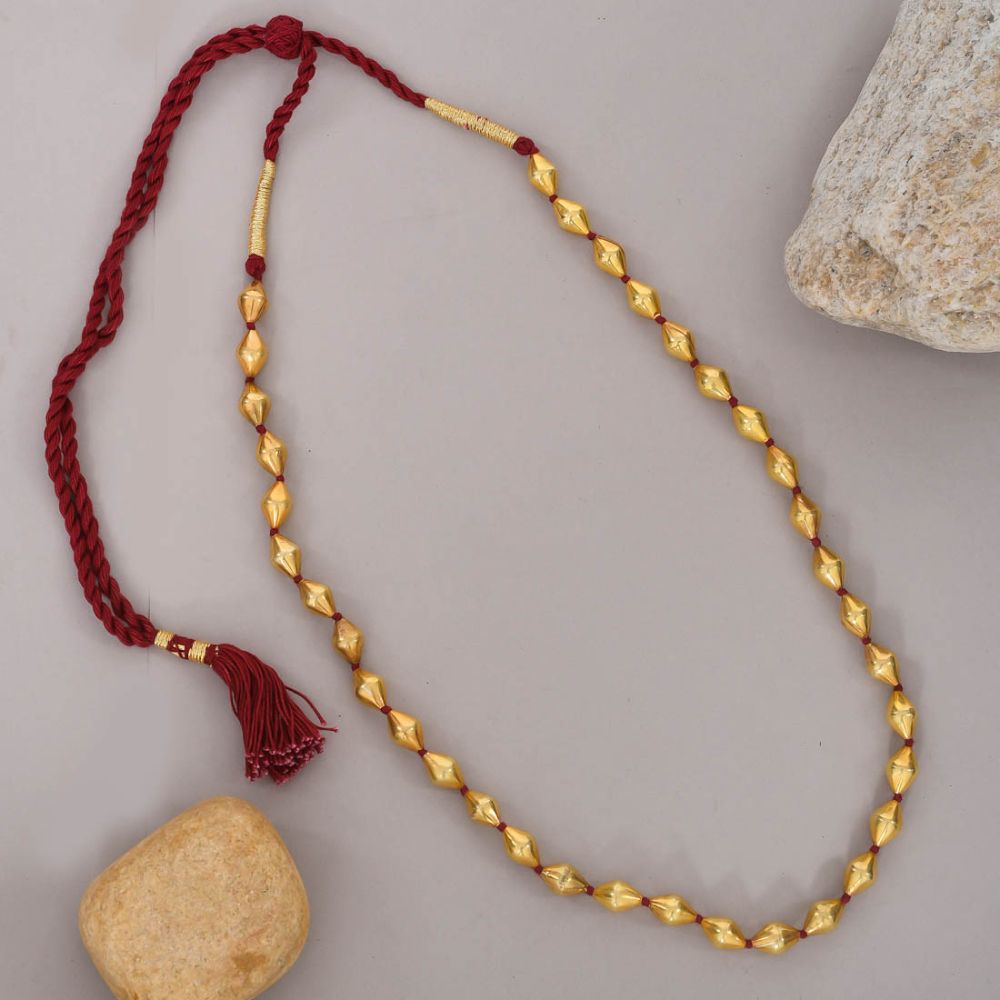 Gold Polish Single layer dholki necklace