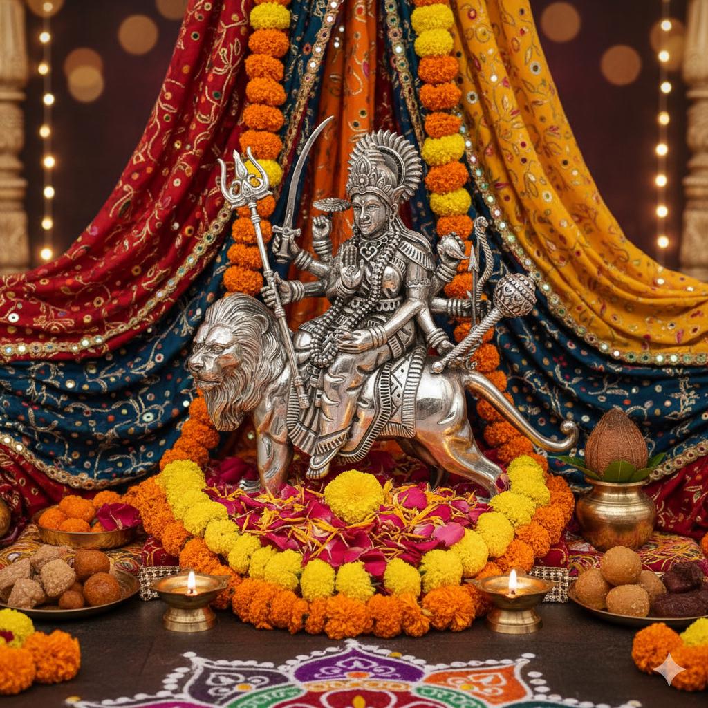 Silver Durga Mataji Murti
