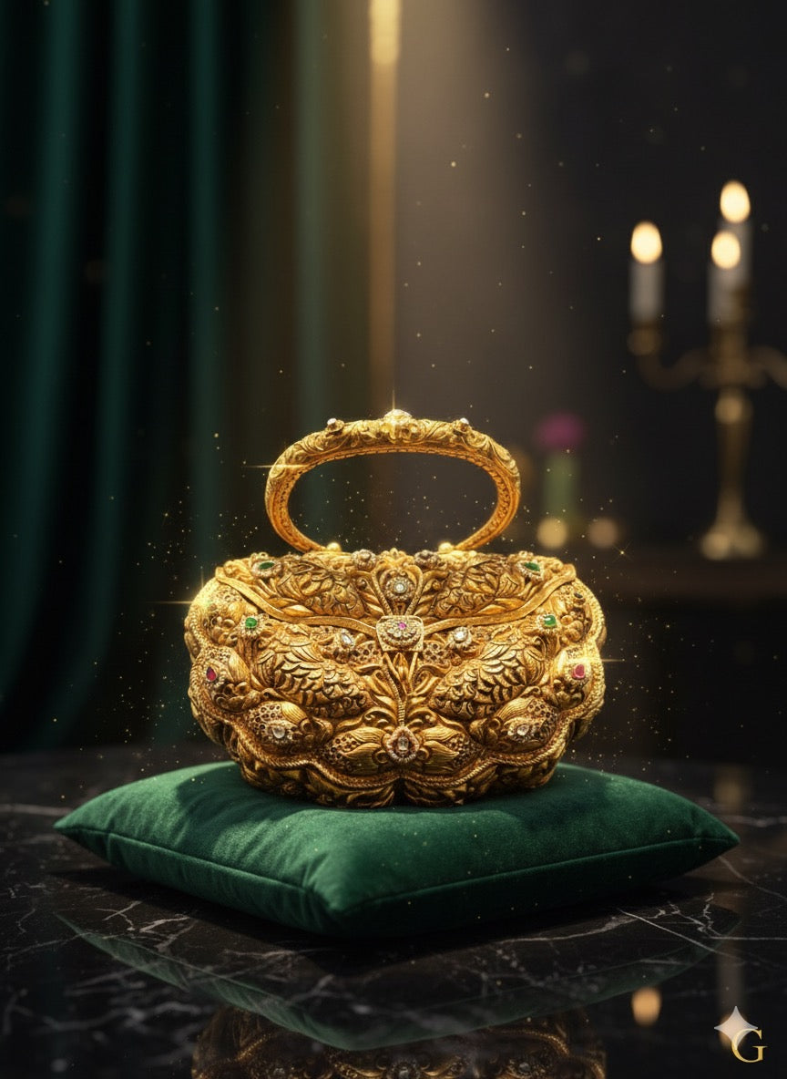 SILVER HERITAGE SILVER GOLD-PLATED PURSE