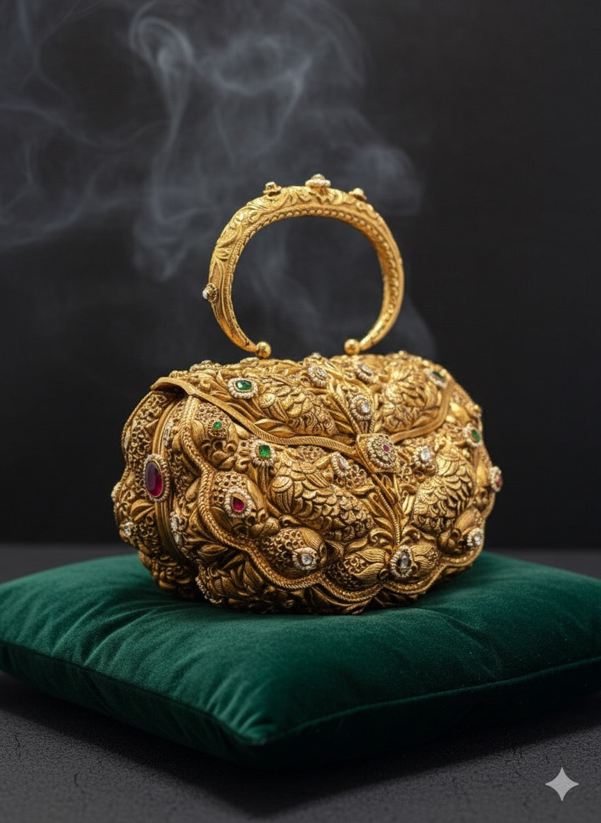 SILVER HERITAGE SILVER GOLD-PLATED PURSE