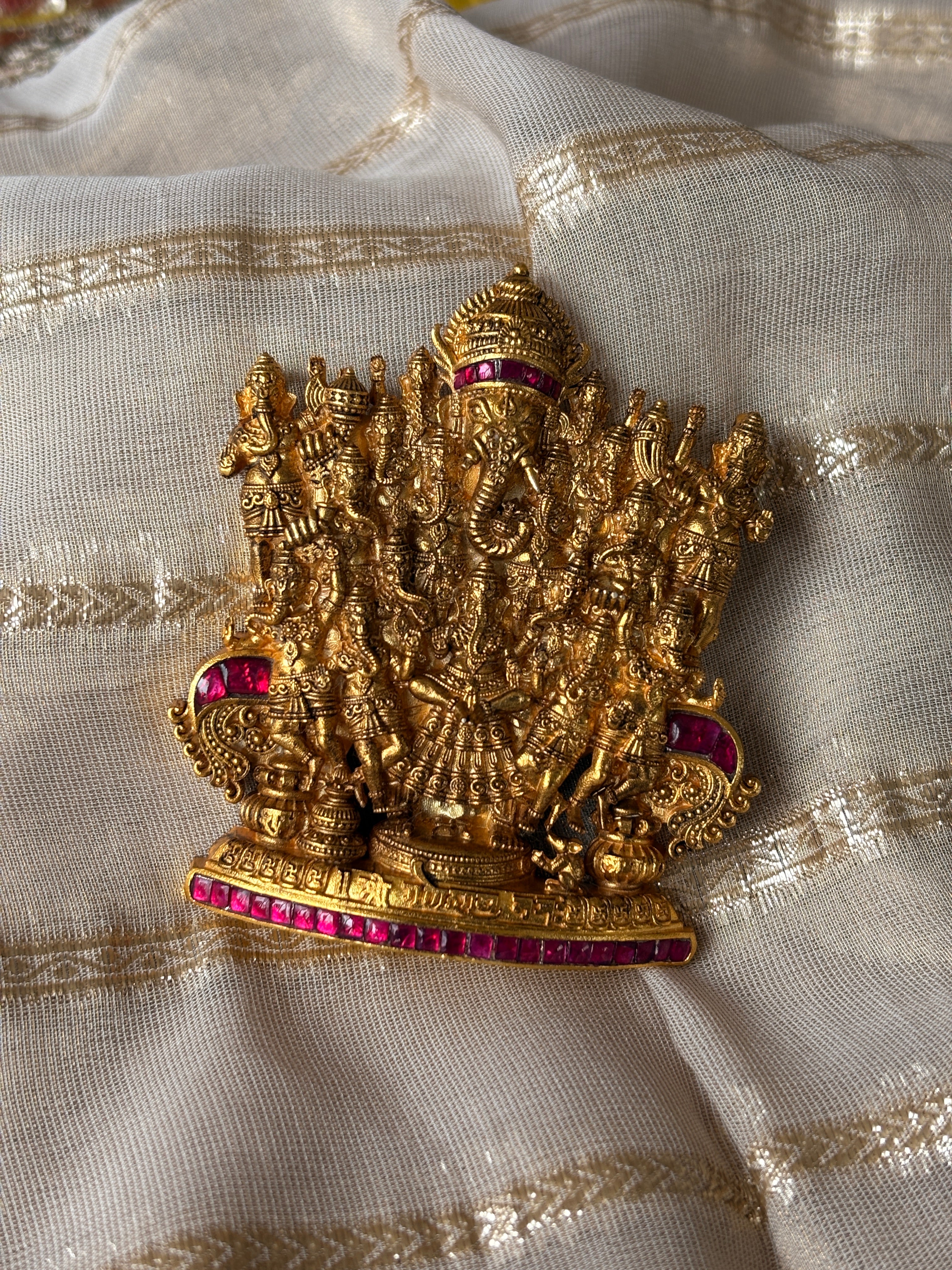 Antique Ganesha Silver Pendant without Chain