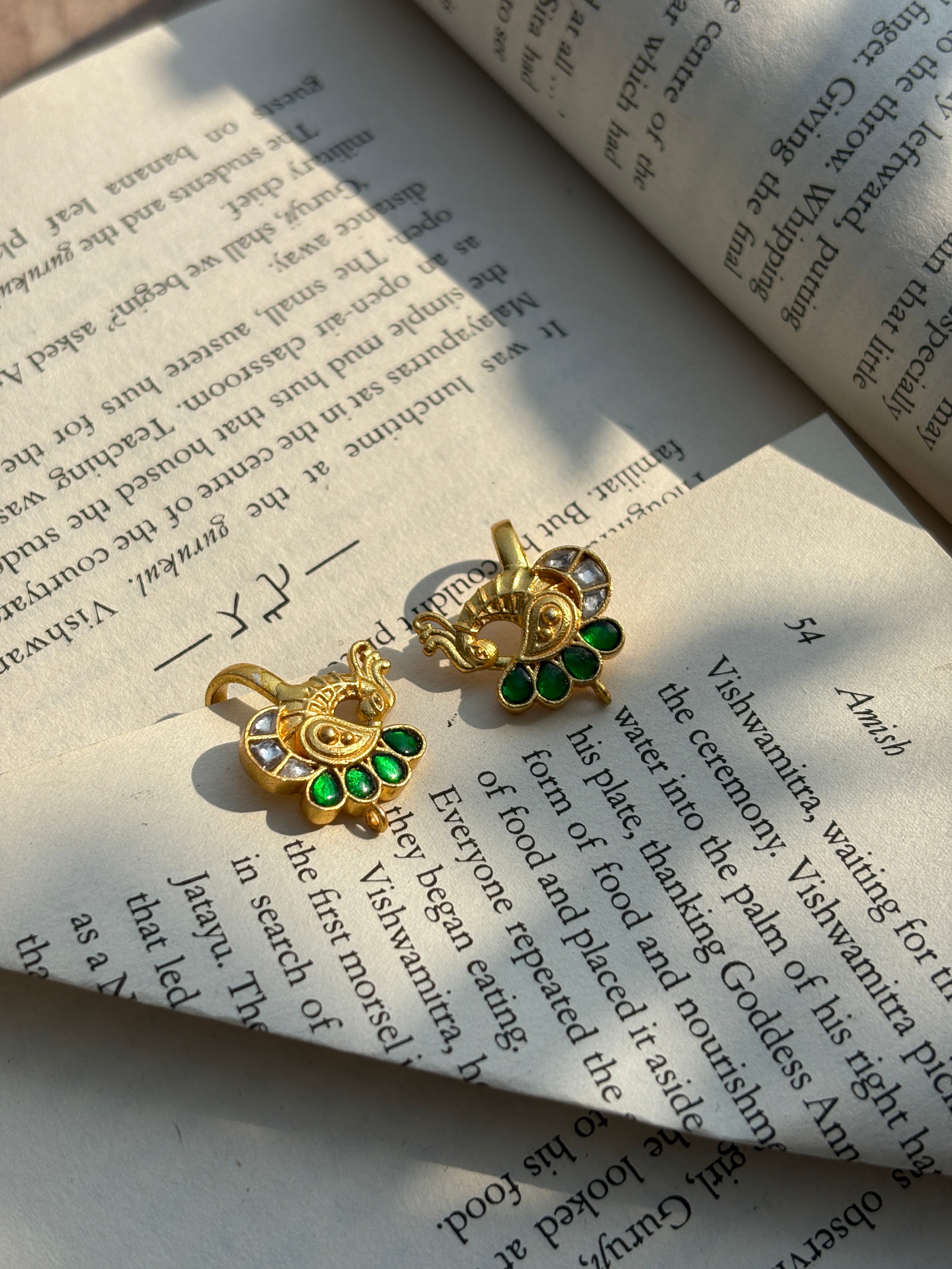 Peacock Gold Finish Ear-Cuff
