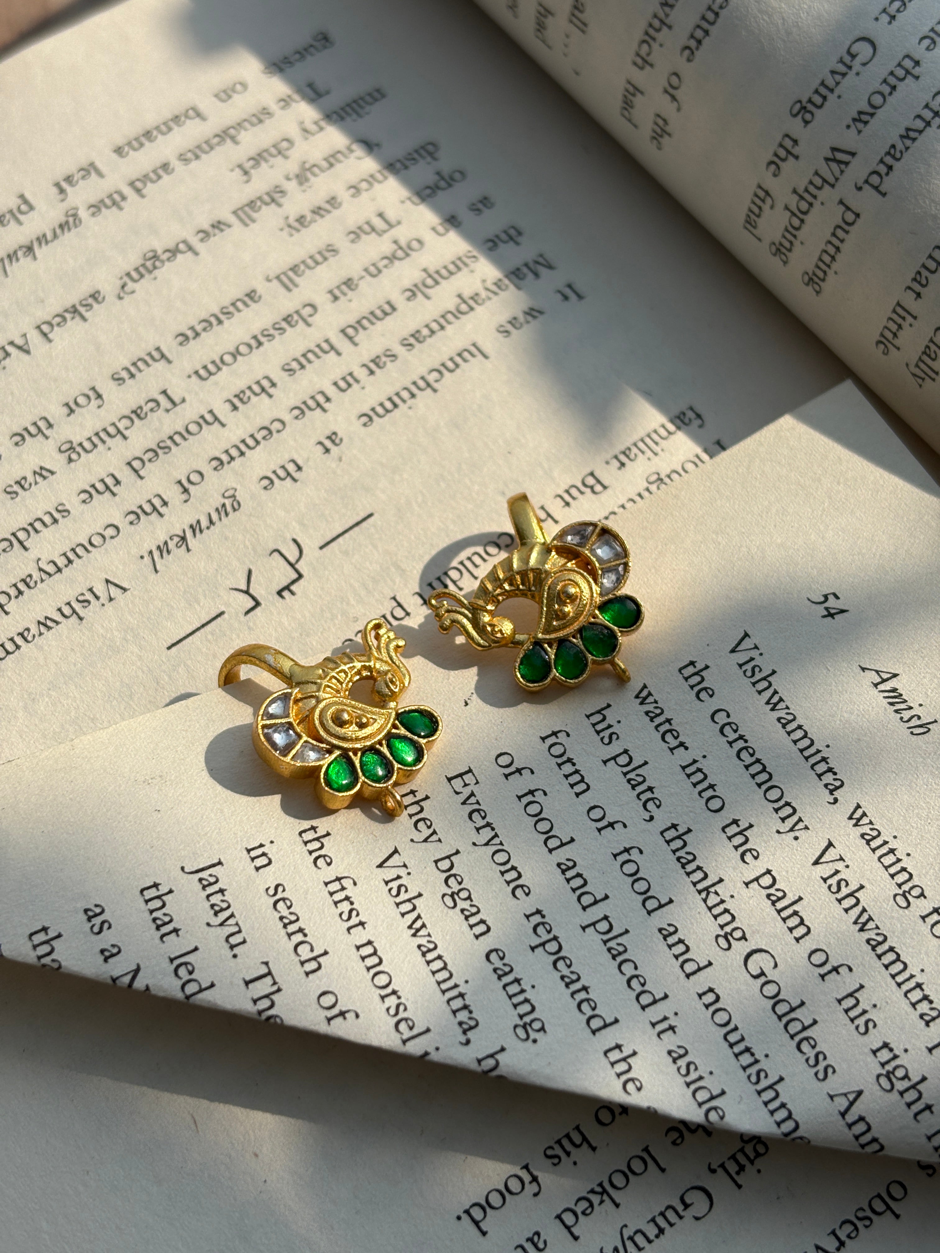Peacock Gold Finish Ear-Cuff
