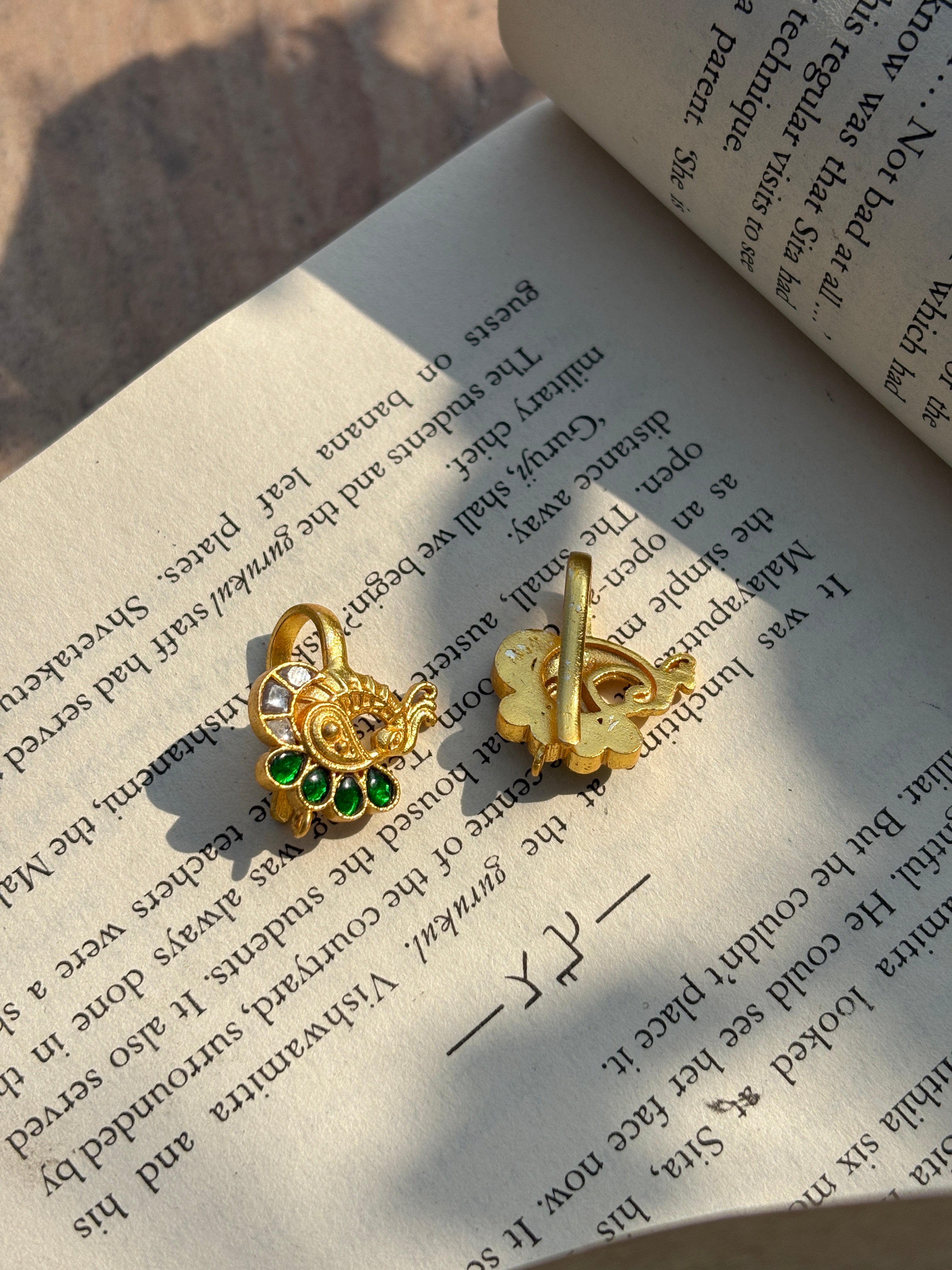 Peacock Gold Finish Ear-Cuff